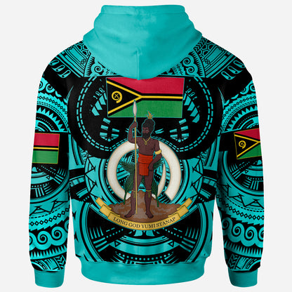 Vanuatu Hoodie - Vanuatu Polynesian Culture Pride Turquoise Hoodie
