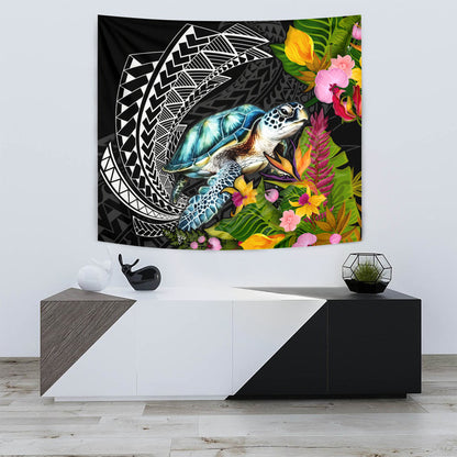 Hawaii Tapestry Turtle Ocean Spiral Polynesian Patterns