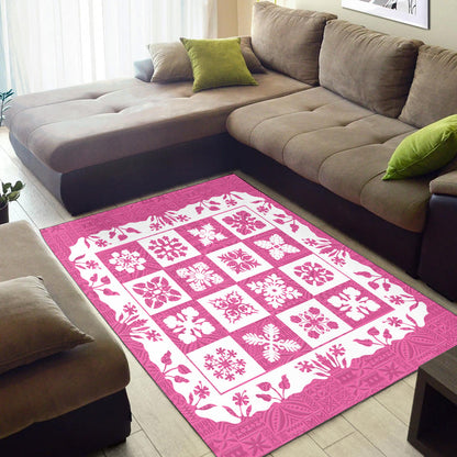 Hawaii Area Rug Pink Hawaii Pattern Polynesian Color