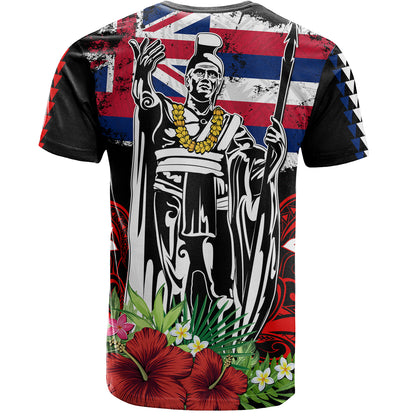 Hawaii T-Shirt King Kamehameha I Tribal Flag Tropical Style