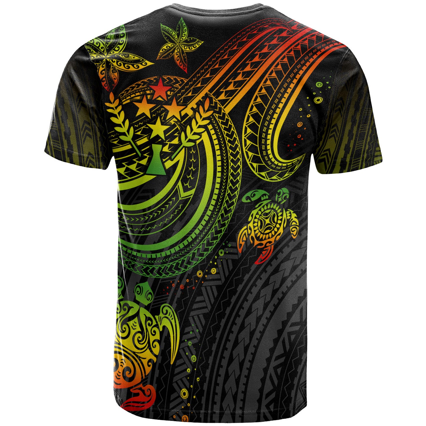 Kosrae Custom Personalised T-shirt Reggae Turtle