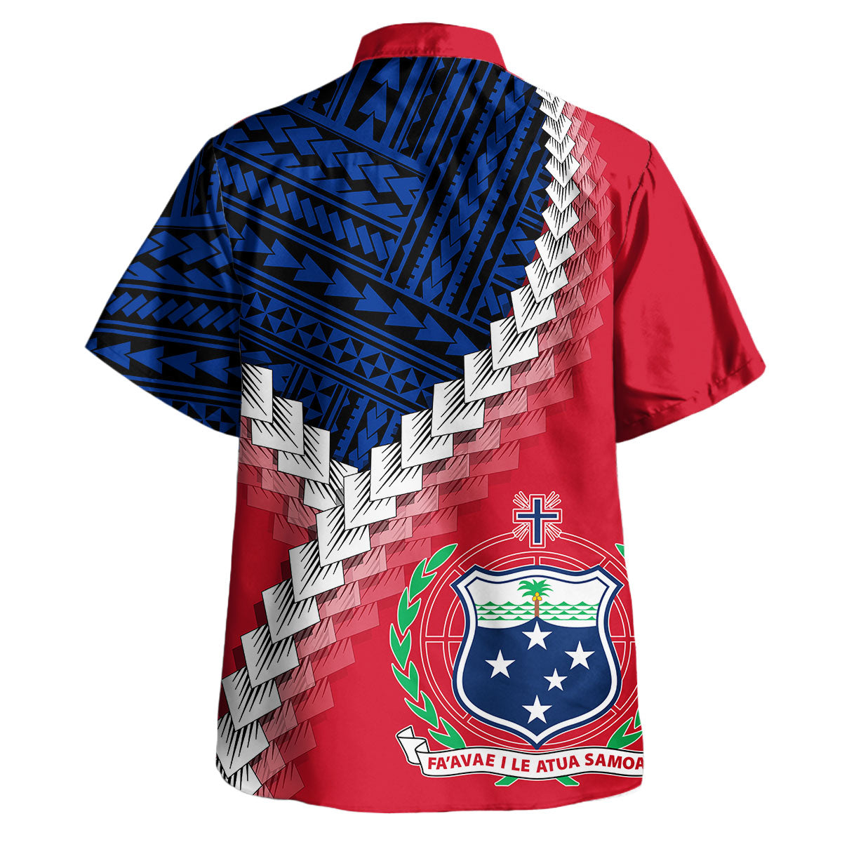 Samoa Polynesian Short Sleeve Shirt - Custom Samoa Coat Of Arms With Polynesian Tattoo