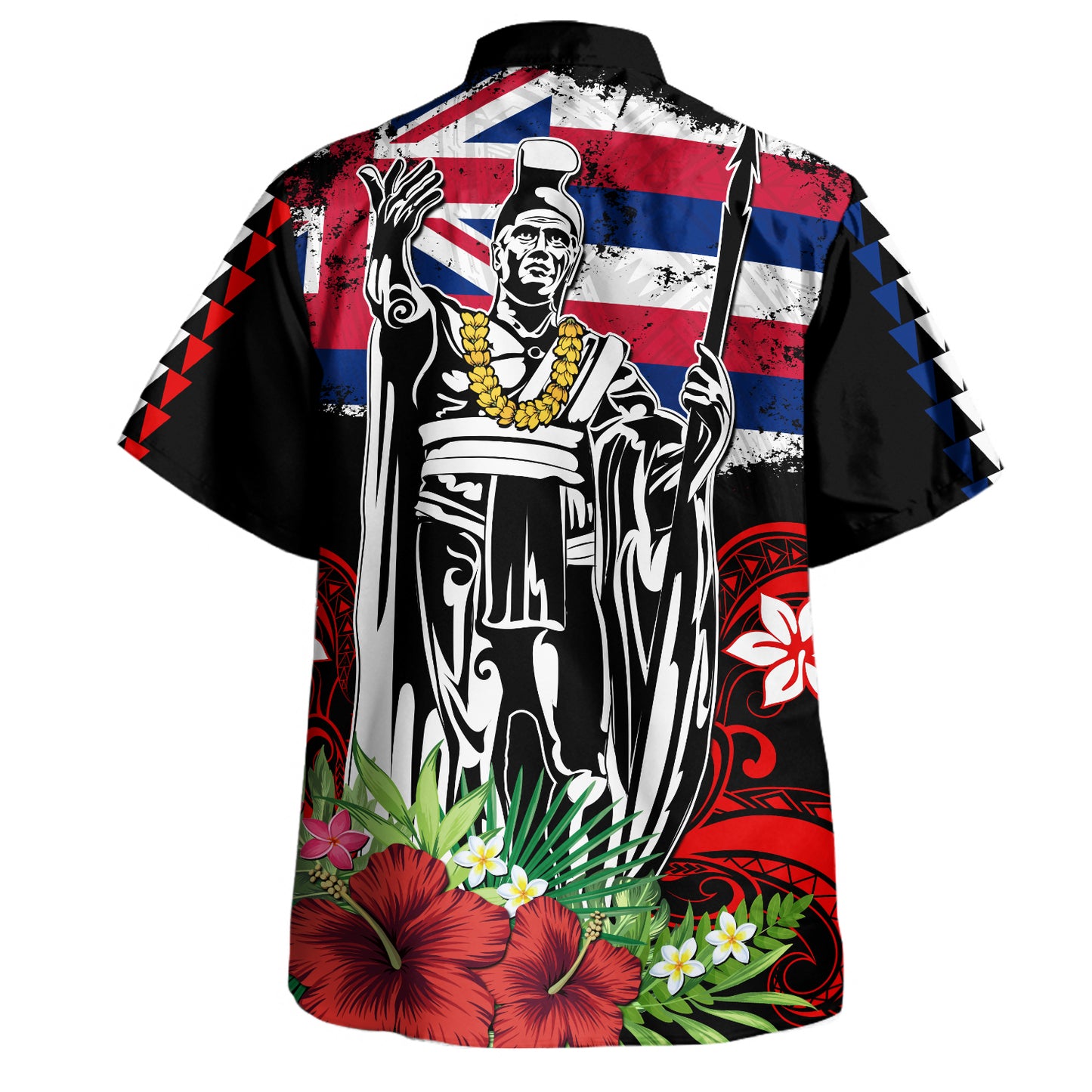 Hawaii Hawaiian Shirt King Kamehameha I Tribal Flag Tropical Style