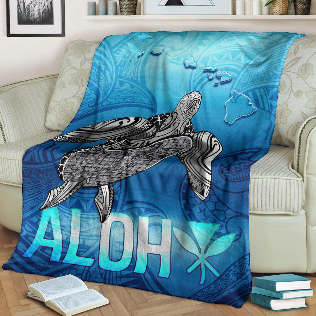 Hawaii Premium Blanket Aloha Turtle Ocean Style