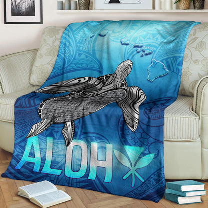 Hawaii Premium Blanket Aloha Turtle Ocean Style