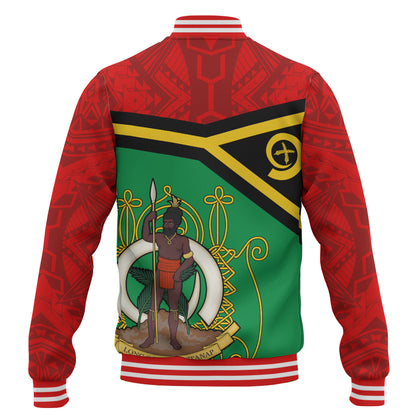 Vanuatu Baseball Jacket Melanesia Flag And Coat Of Arms