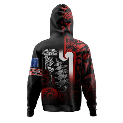 New Zealand Gradient Hoodie - Maori Tino Rangatiratanga With Lizard And Silver Fern