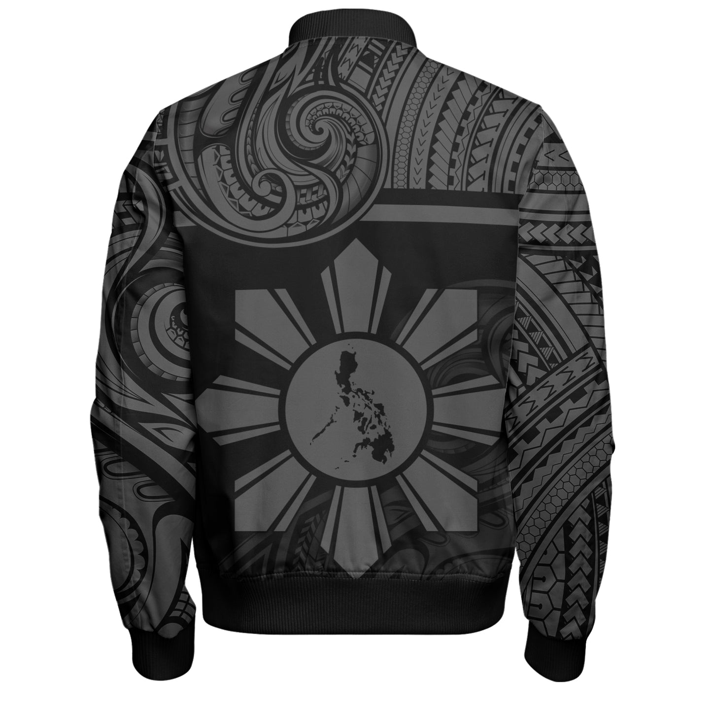Philippines Filipinos Bomber Jacket Polynesian Tribal Sun And Map Original Style