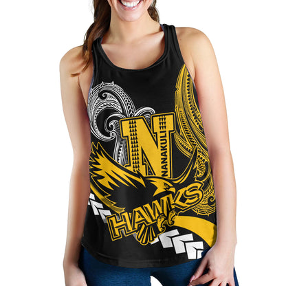 Hawaii Custom Women Racerback Tank - Nanakuli High School Polynesian Tribal Pattern