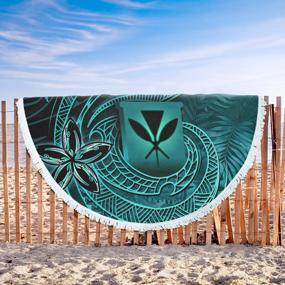 Hawaii Beach Blanket Kanaka Maoli Tropical Leaves Polynesian Pattern