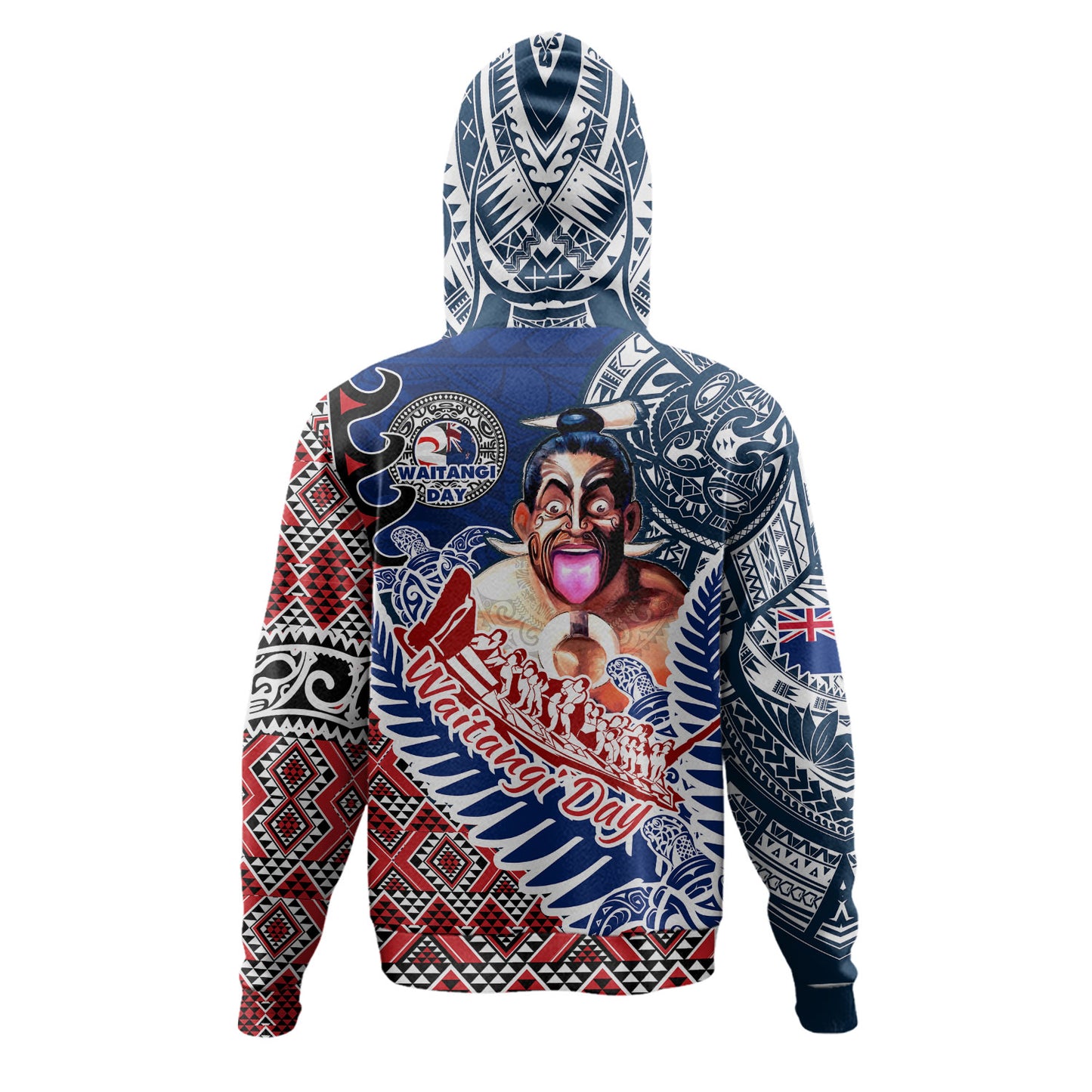 New Zealand Waitangi Day Hoodie - Maori Haka Dance With Waka Mataatua