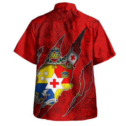 Tonga Hawaiian Shirt Coat Of Amrs Scratches Cracks Style