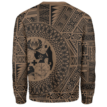 Tonga Sweatshirt Royal Seal Tribal Pattern