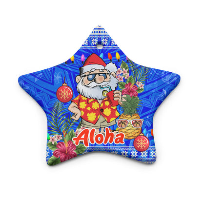 Hawaii Christmas Ceramic Ornament Aloha Mele Kalikimaka Santa Christmas Style