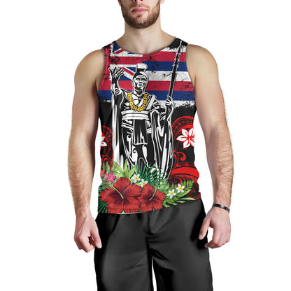 Hawaii Tank Top King Kamehameha I Tribal Flag Tropical Style