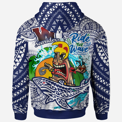 Hawaii Custom Personalised Hoodie - Waianae High School Tribal Tiki Shark Riders Polynesian Pride Hoodie