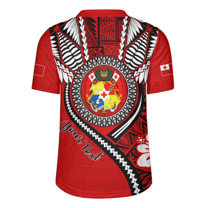 Tonga Rugby Jersey Custom Tribal Ngatu Pattern Circle Style
