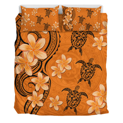 Hawaii Bedding Set Tribal Tattoo Polynesia Plumeria Flower