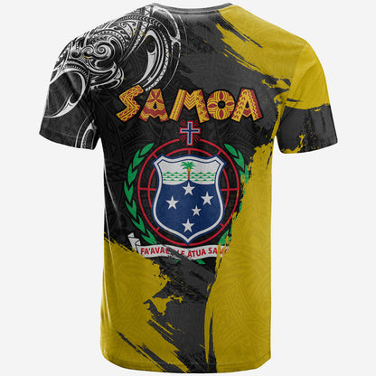 Samoa T-Shirt - Custom Samoa Coat Of Arms With Polynesian Tattoo