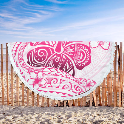 Hawaii Beach Blanket Pink Hibiscus And Plumeria Flowers Polynesian Decor