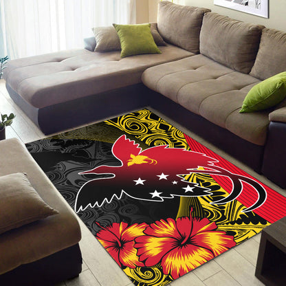 Papua New Guinea Area Rug Paradise Bird With Tribal Pattern