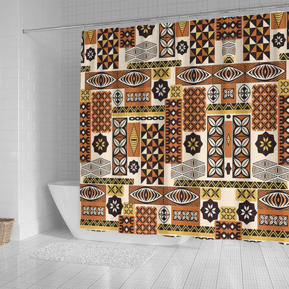 Tonga Shower Curtain Ngatu Tapa Pattern