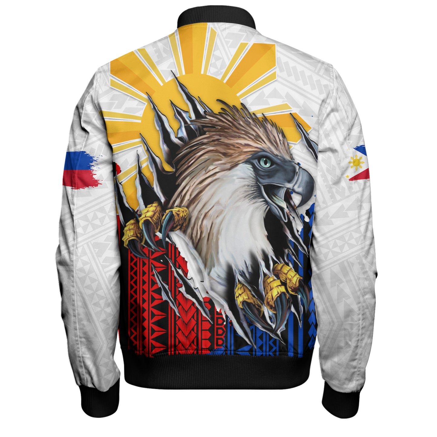 Philippines Filipinos Bomber Jacket Eagle Claws Scratching Grunge Style
