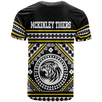 Hawaii McKinley Tigers Custom Polynesian T-shirt - President William McKinley High School Tigers Tribal Style
