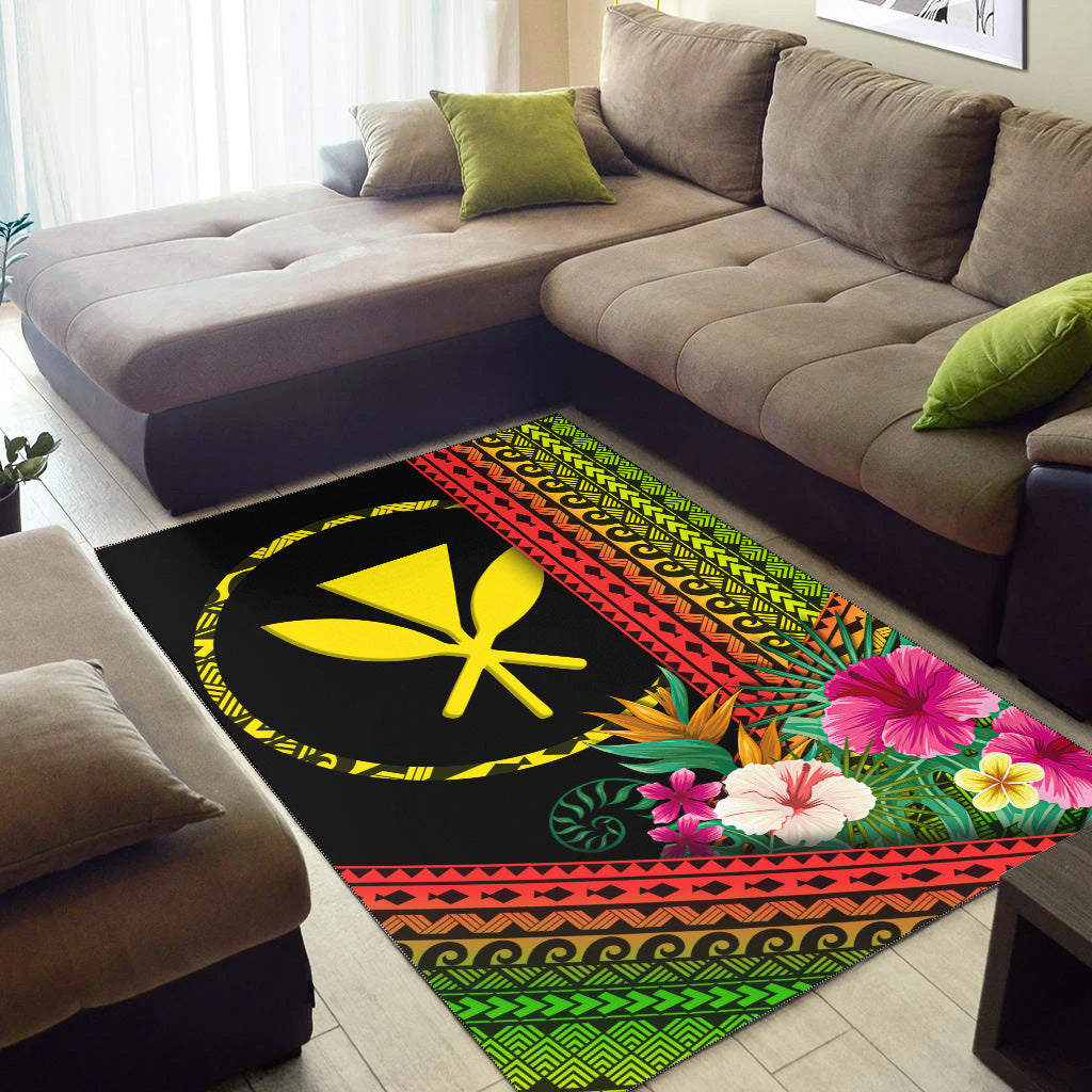 Hawaii Area Rug Kanaka Maoli Polynesian Pattern