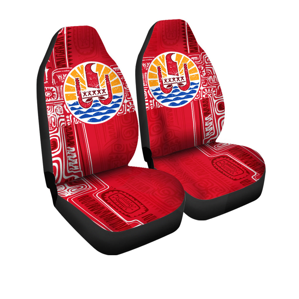 Tahiti Car Seat Covers French Polynesia Pattern Vintage Style