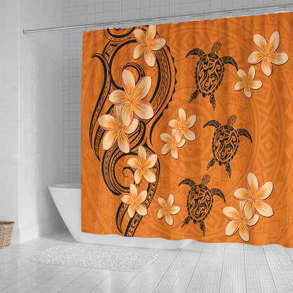 Hawaii Shower Curtain Tribal Tattoo Polynesia Plumeria Flower