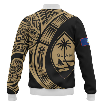 Guam Baseball Jacket Polynesia Tribal Spirits Of Guam Seal