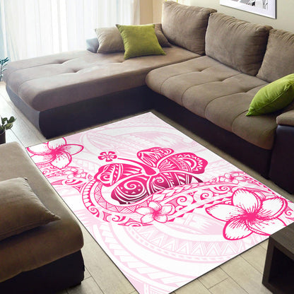 Hawaii Area Rug Pink Hibiscus And Plumeria Flowers Polynesian Decor