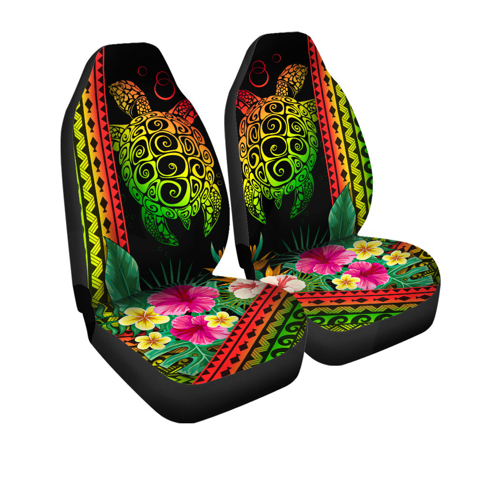 Hawaii Car Seat Covers Turtle Polynesian Pattern Reggae Color