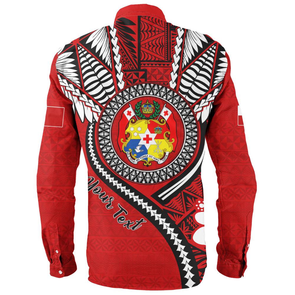 Tonga Long Sleeve Shirt Custom Tribal Ngatu Pattern Circle Style