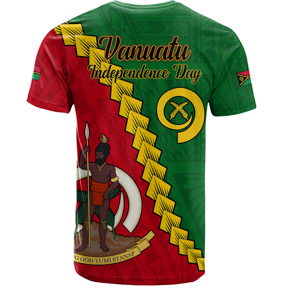 Vanuatu T-Shirt Tribal Coat Of Arms With Flag Independence Day