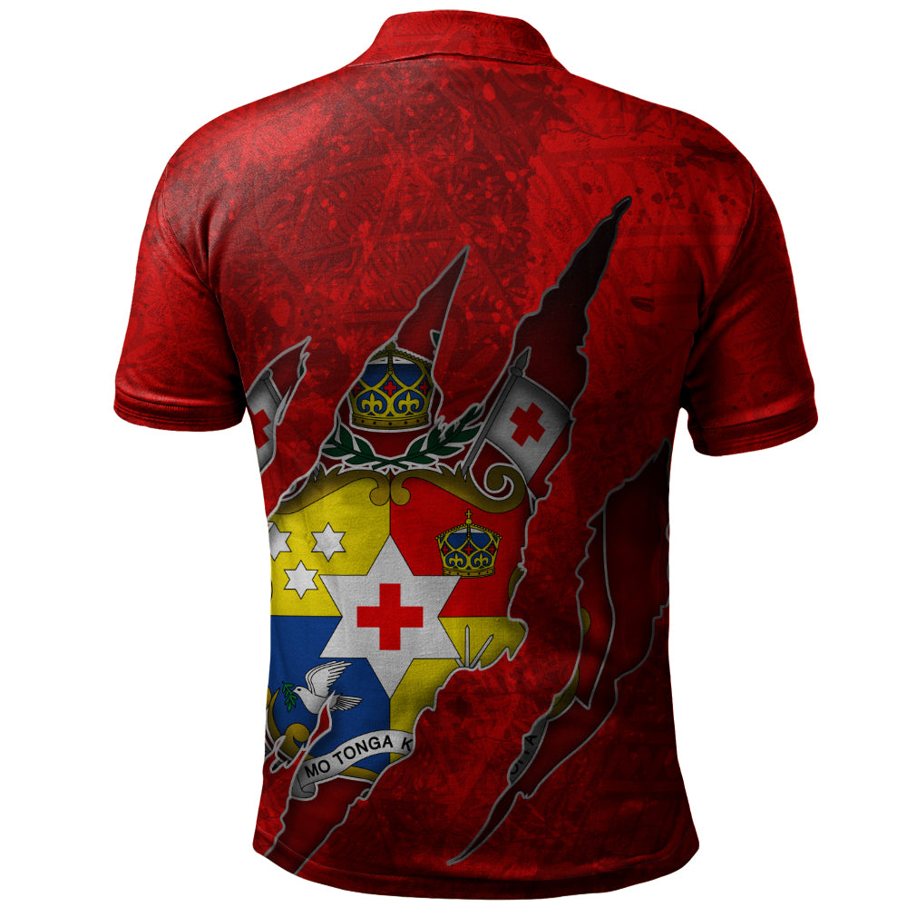 Tonga Polo Shirt Coat Of Amrs Scratches Cracks Style