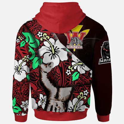 Hawaii Waialua School Polynesian Custom Patronage Hoodie - The Waialua High & Intermediate School Bloods In My Veins