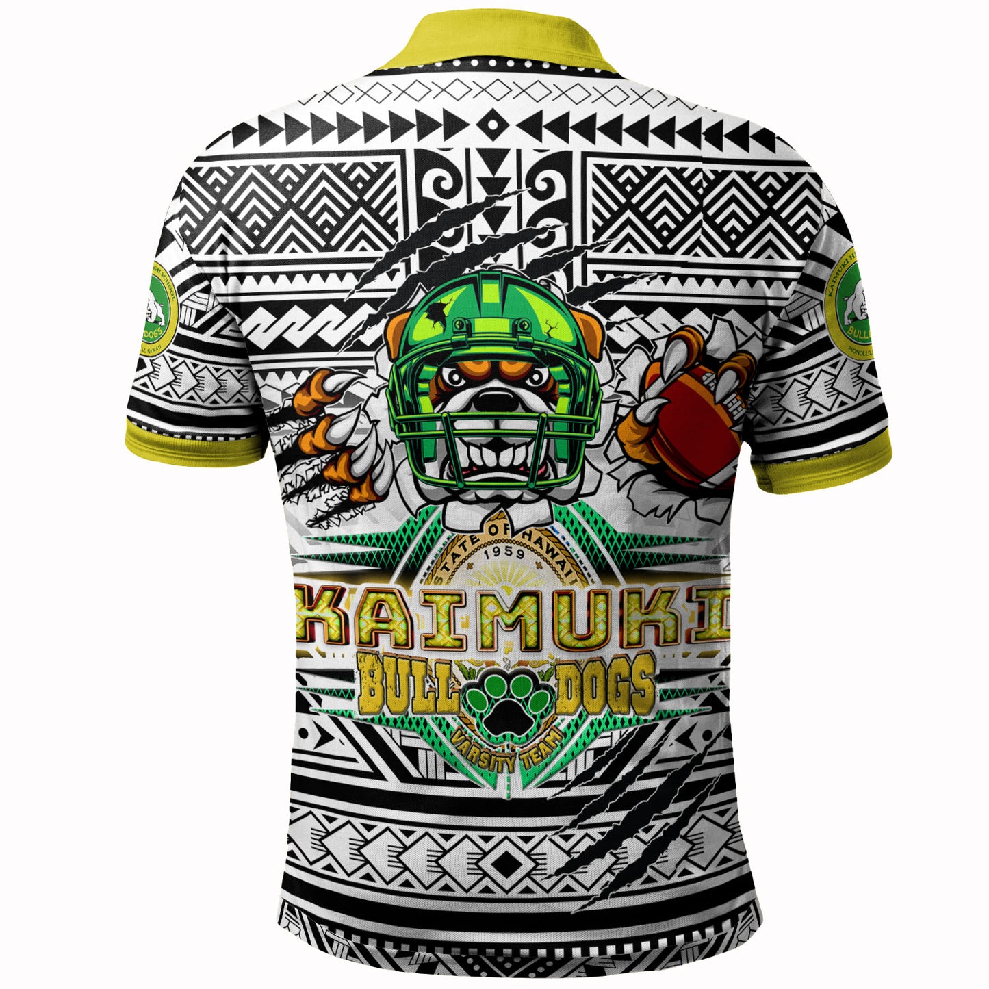 Hawaii Kaimuki High School Custom Polynesian Polo Shirt - Kaimuki High School (Honolulu, HI) Varsity Football Tribal Patterns