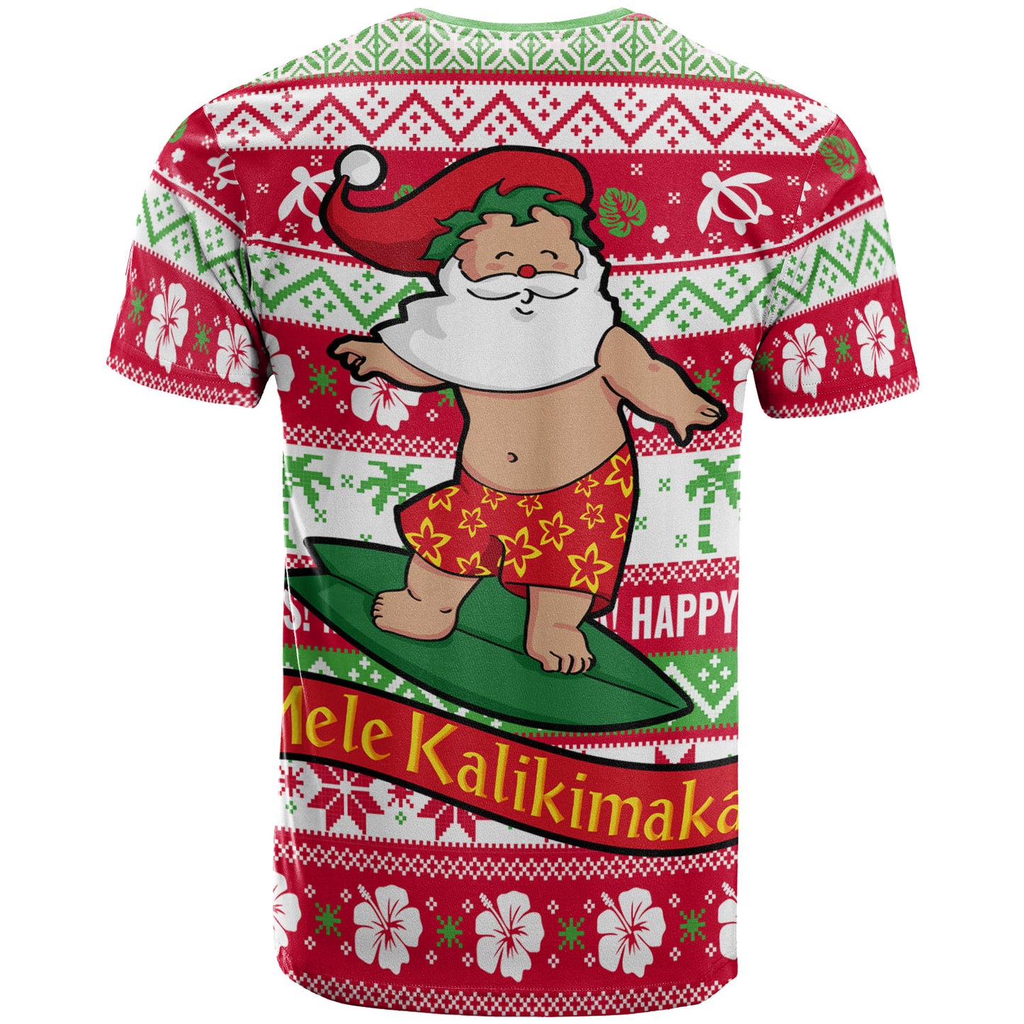 Hawaii Christmas T-Shirt - Santa Surfing