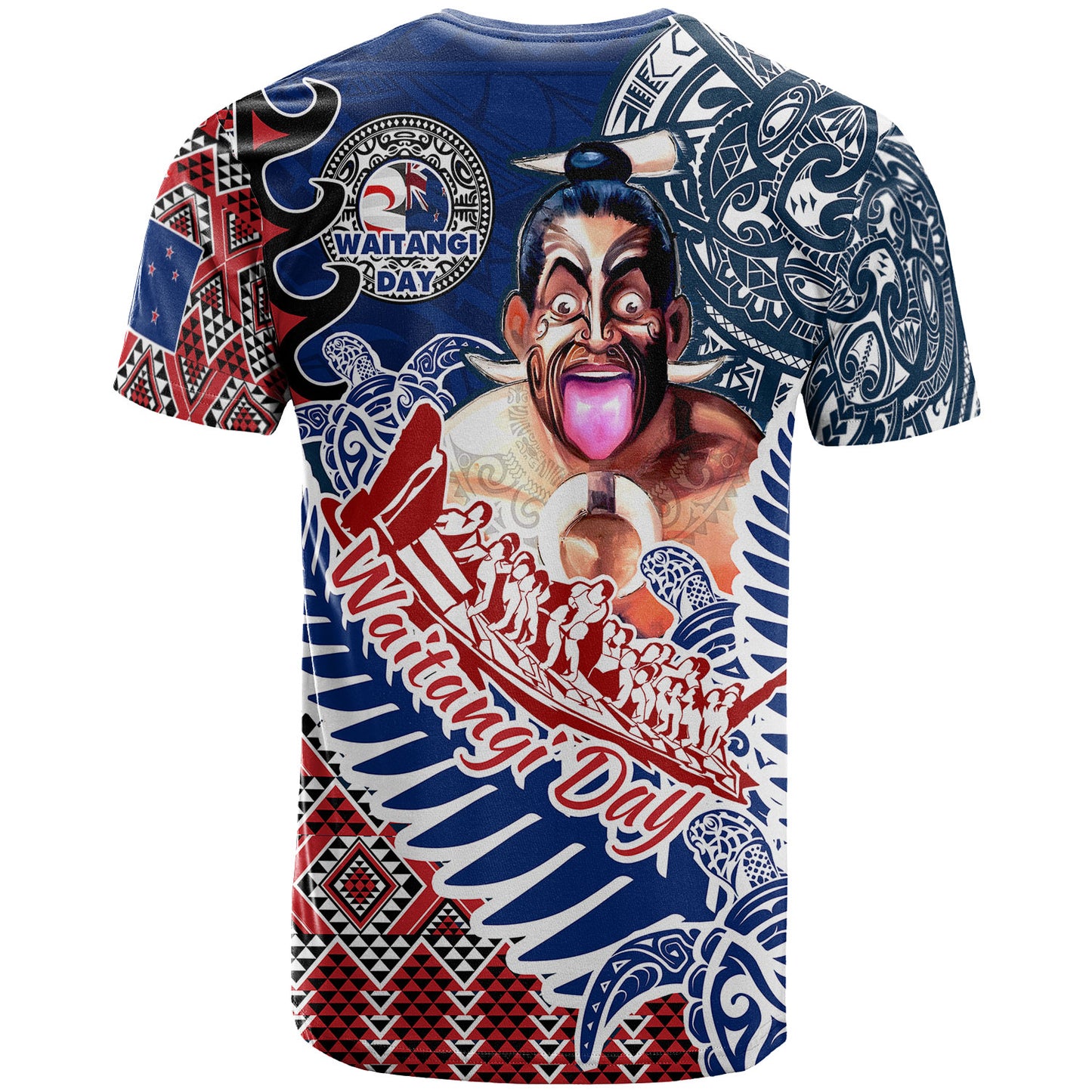 New Zealand Waitangi Day T Shirt - Maori Haka Dance With Waka Mataatua