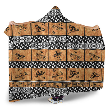 Tonga Hooded Blanket Tapa Pattern