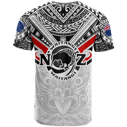 New Zealand Waitangi Day T Shirt - New Zealand Kiwi Fern With Maori Koru Spiral Polynesian Style