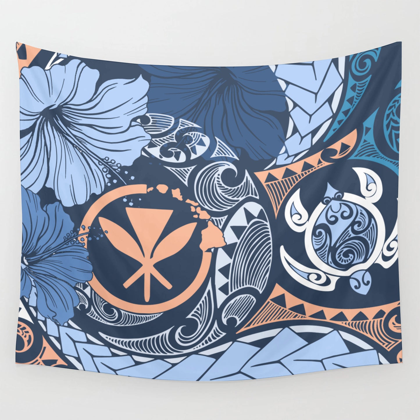 Hawaii Tapestry Kanaka Maoli Tribal Pattern