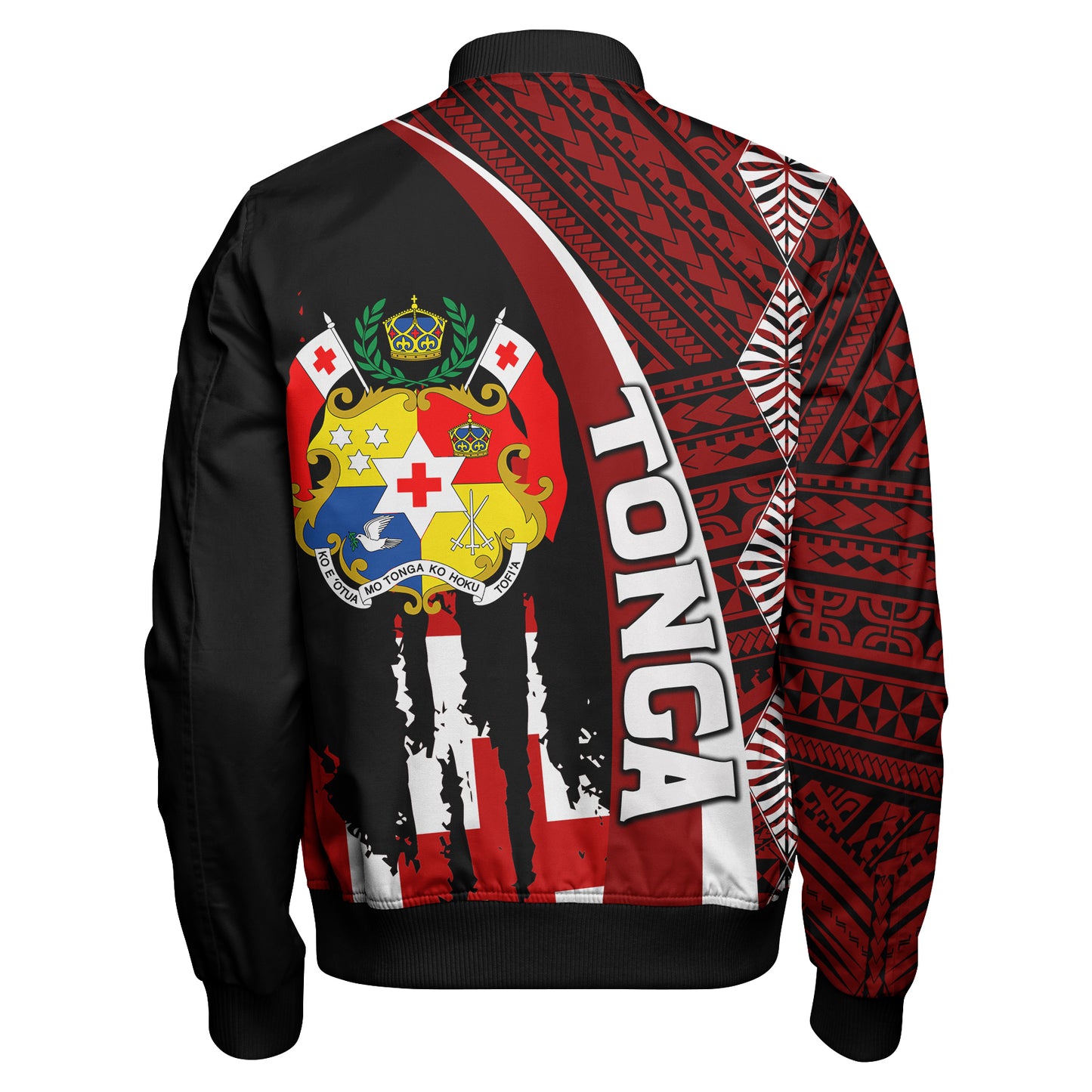 Tonga Bomber Jacket - Coat Of Arms Tapa Tonga Patterns