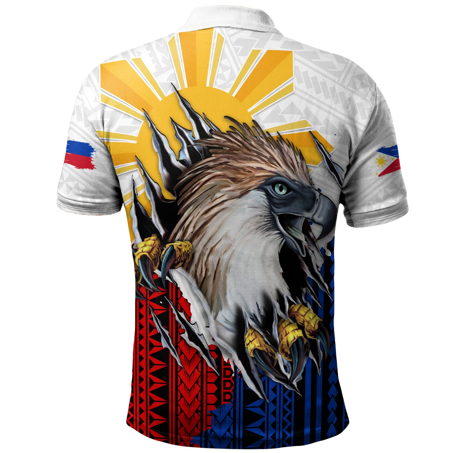 Philippines Filipinos Polo Shirt Eagle Claws Scratching Grunge Style