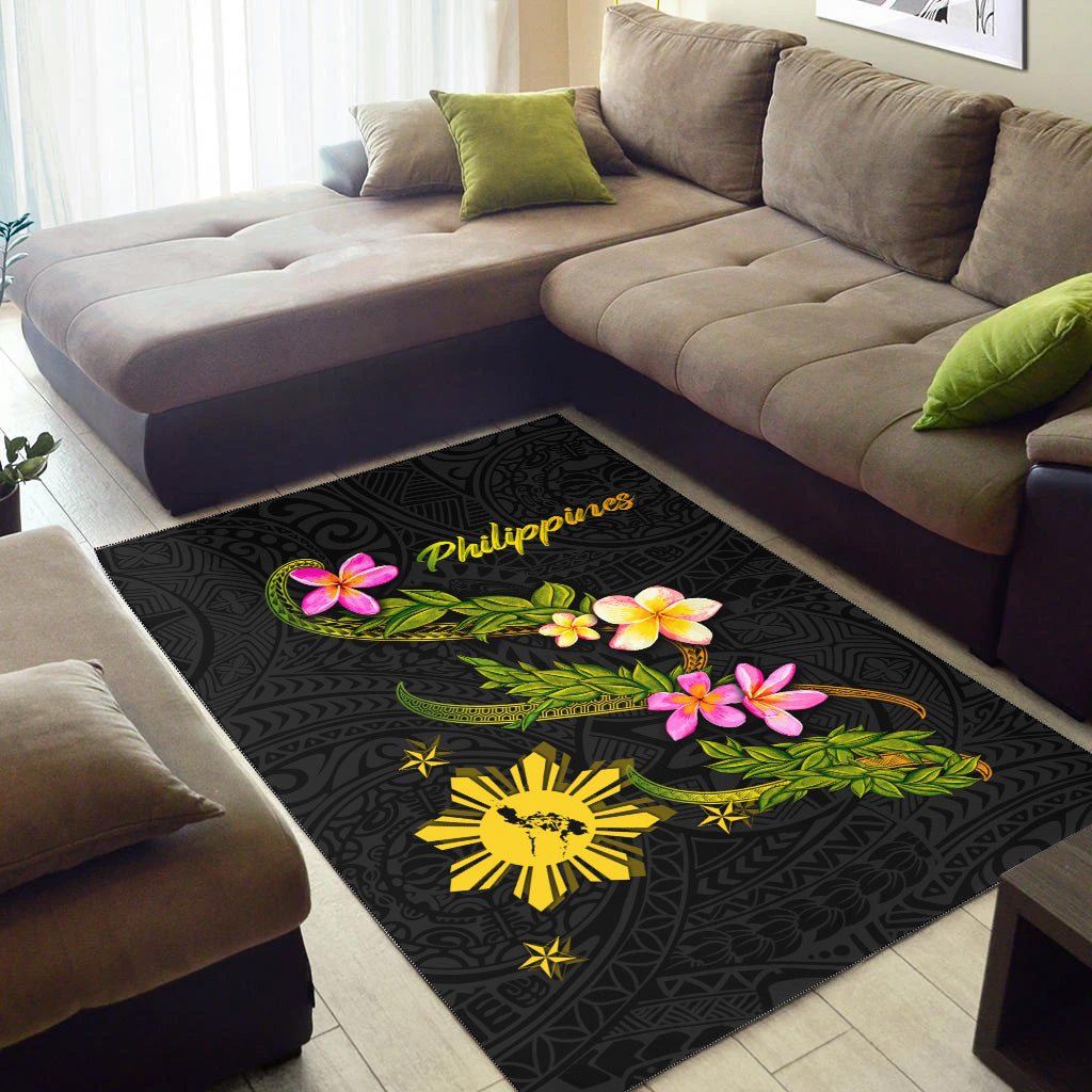 Philippines Filipinos Area Rug Philippines Sun And Map Plumeria Tribal