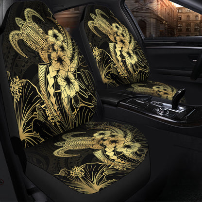 Hawaii Car Seat Covers Tribal Polynesia Floral Gold Art