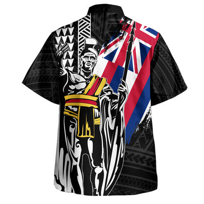 Hawaii Hawaiian Shirt King Kamehameha I Kakau Flag Grunge
