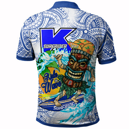 Hawaii Polynesian Custom Personalised Polo Shirt - Kailua High School Tiki Tribal Surfriders Polynesian Culture